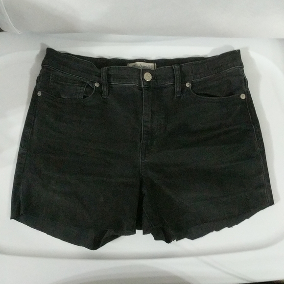 Madewell Black High Riser Cut Off Shortie Shorts - size 30 - Picture 1 of 7